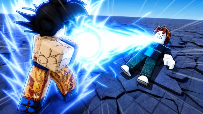 Anime Ability Arena fighter firing a blue energy attack