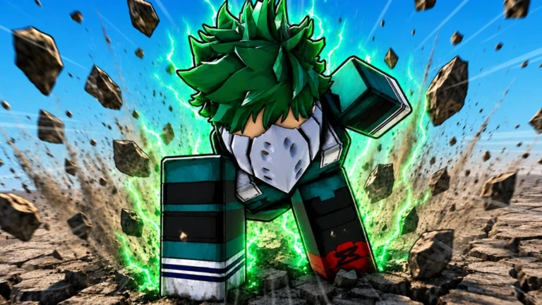 Anime Ability Arena fighter using a green-powered ability