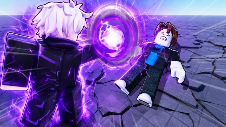 Anime Ability Arena fighter casting a purple energy attack